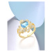Stříbrný prsten s pozlacením a třpytivými vzory FanTurra