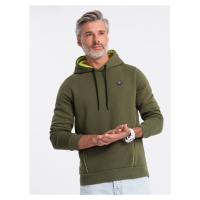 Ombre Men's hoodie with zippered pocket - olive