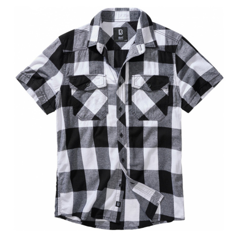 BRANDIT Košile Checkshirt halfsleeve bílo-černá