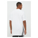 Bavlněné tričko adidas bílá barva, s aplikací