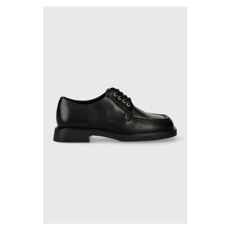 Kožené polobotky Vagabond Shoemakers JACLYN dámské, černá barva, na plochém podpatku, 5638.201.2