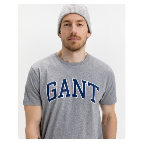 Šedé pánské tričko GANT Arch Outline - Pánské
