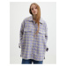 Béžovo-fialová kostkovaná košilová bunda ONLY Johanna
