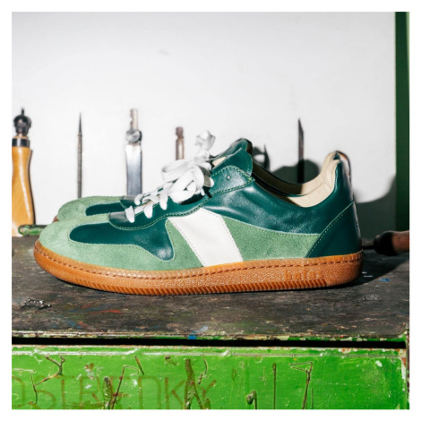 Botas × Footshop Green - Pánské kožené tenisky / botasky zelené česká výroba ze Zlína Vasky