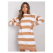 Camel striped sweatshirt dress