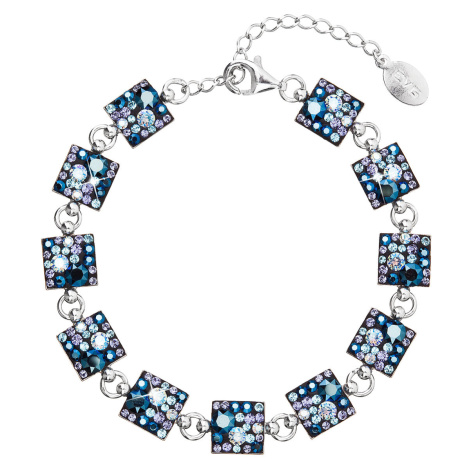 Evolution Group Stříbrný náramek se Swarovski krystaly modrý 33047.3 blue style