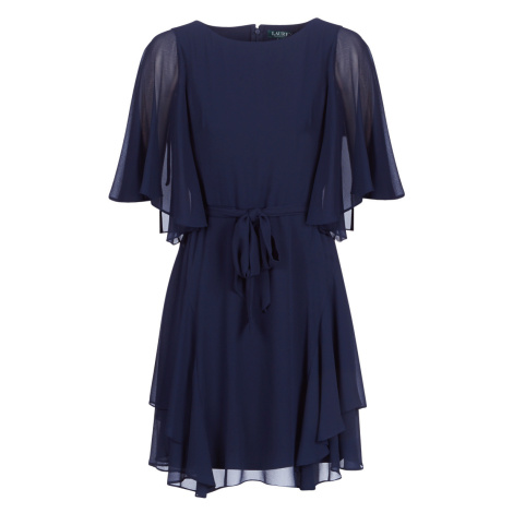 Lauren Ralph Lauren NAVY-3/4 SLEEVE-DAY DRESS Modrá