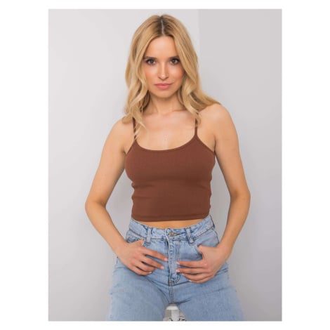 RUE PARIS Hnědý crop top