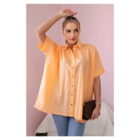 Bavlněná košile meruňková s krátkým rukávem