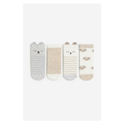 H & M - Ponožky 4 páry - bílá H&M