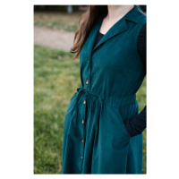 Manšestrové vestové šaty Madlen zelené