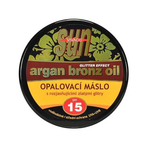 VIVACO Arganové opalovací máslo Bronze Glitter OF 15 200 ml