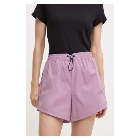 Outdoorové šortky Picture Oslon fialová barva, high waist, WSH087