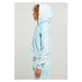 Ladies Short Oversized Towel Washed Zip Hoody - balticblue