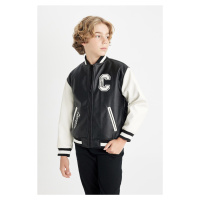 DEFACTO Boys Water Repellent College Collar Bomber Jacket