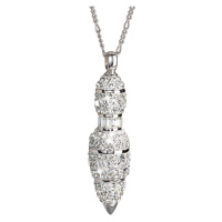Evolution Group Stříbrný náhrdelník s krystaly bílý 32810.1