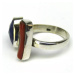 AutorskeSperky.com - Stříbrný prsten s korálem a lapis lazuli - S4726