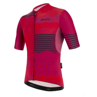 SANTINI Cyklistický dres s krátkým rukávem - DELTA OPTIC - červená/černá