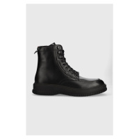 Kožené boty Tommy Hilfiger TH EVERYDAY CLASS TERMO LTH BOOT pánské, černá barva, FM0FM04658