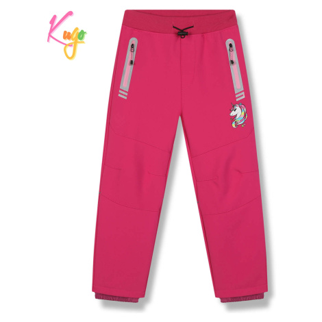 Dívčí softshellové kalhoty, zateplené KUGO HK5618, růžová Barva: Růžová