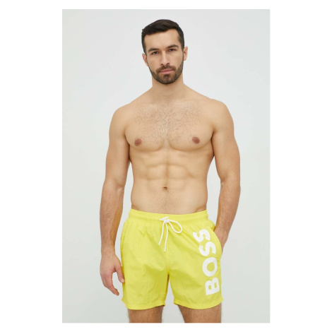 Plavkové šortky BOSS žlutá barva Hugo Boss