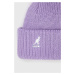 Čepice Kangol fialová barva, z husté pleteniny