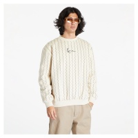 Karl Kani Small Signature Ziczac Pinstripe Crew Off White/ Black