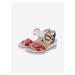Červeno-bílé dámské sandály na klínku Rieker