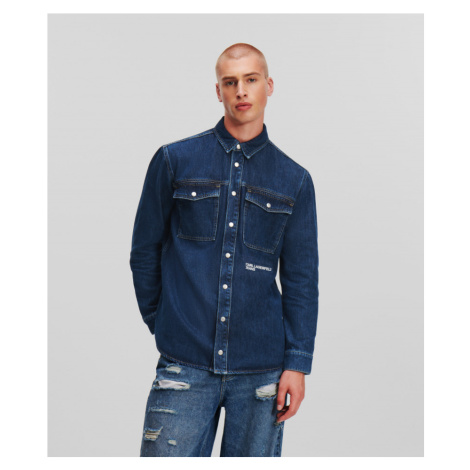 Košile karl lagerfeld jeans klj regular utlty shirt jacket modrá