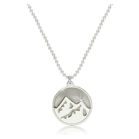 Náhrdelník ze stříbra 925 - lesklý element Země zobrazený v kruhu Šperky eshop