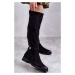 Women's Suede Flat Heel Boots Black Henrike