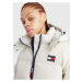 Krémová dámská prošívaná zimní bunda Tommy Jeans Alaska Puffer