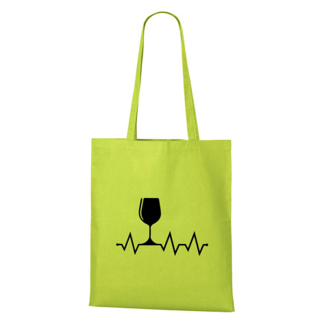 DOBRÝ TRIKO Bavlněná taška s potiskem Tep srdce víno Barva: Limetková