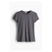 H & M - Přiléhavé tričko - šedá