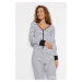 Trendyol Black-White Striped Cotton Tshirt-Jogger Knitted Pajama Set with Cuff and Piping Detail