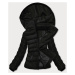Černá dámská zimní bunda s kožešinovým stojáčkem (5M769-392)