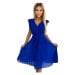 Numoco Dámské květované šaty Polina královsky modrá Tmavě modrá