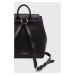 Kožený batoh Karl Lagerfeld dámský, černá barva, malý, s aplikací
