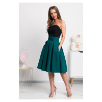 Smaragdová áčková krátká sukně