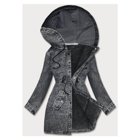 Černá dámská džínová bunda na knoflíky (C187) Re-Dress