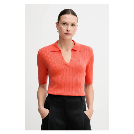 Polo tričko United Colors of Benetton dámské, oranžová barva, 123VD3018