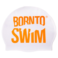 Plavecká čepice borntoswim classic silicone bílo/oranžová