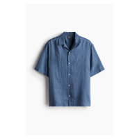 H & M - Lněná košile resort Relaxed Fit - modrá