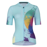 HOLOKOLO Cyklistický dres s krátkým rukávem - SURPRISED ELITE LADY - růžová/zelená/světle modrá/