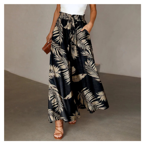 Dámské květinové kalhoty s vysokým pasem