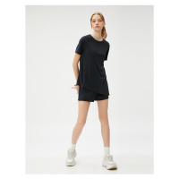 Koton Modal Blend Sports T-Shirt Slit Detailed