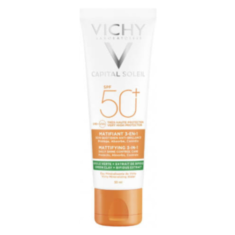 Vichy Zmatňující ochranný krém na obličej 3v1 Capital Soleil SPF 50+ (Mattifying 3 in 1) 50 ml