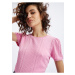 Růžové dámské tričko s ozdobnými detaily ORSAY