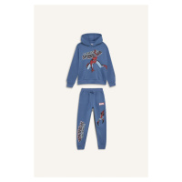 DEFACTO Boy 2-Piece Set Marvel Comics Hooded Sweatshirt Elastic Waist Tracksuit Bottoms