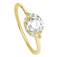 Brilio Okouzlující zásnubní prsten ze žlutého zlata 229 001 00804